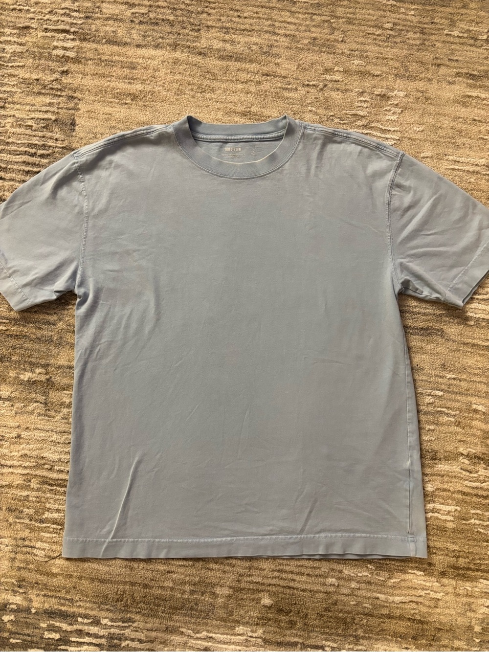 Hollister Heavyweight Boxy Fit Blue Crew Neck T-Shirt
